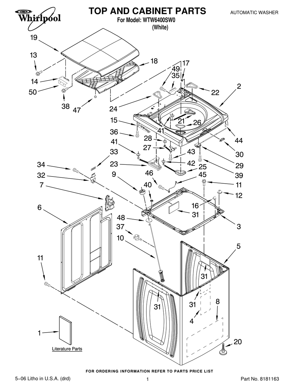 WHIRLPOOL WTW6400SW0 PARTS LIST Pdf Download | ManualsLib