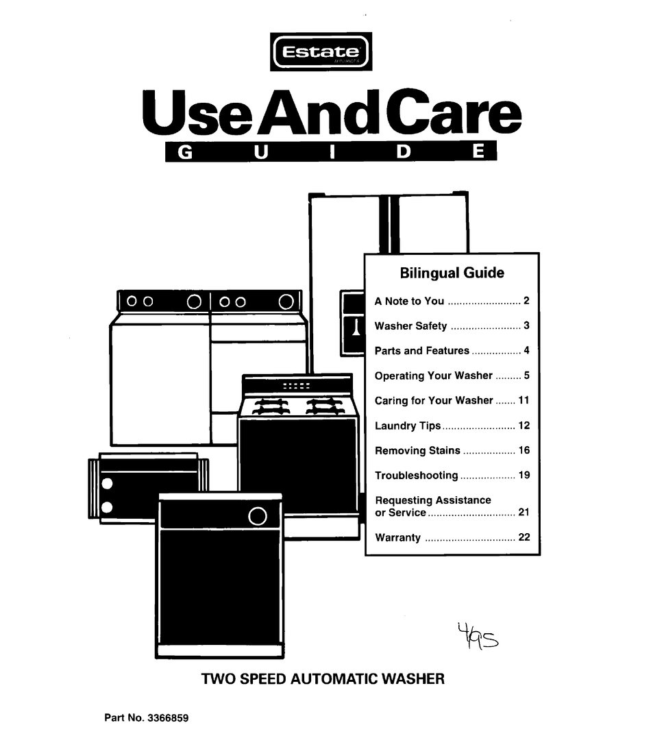 WHIRLPOOL 3366859 USE AND CARE MANUAL Pdf Download | ManualsLib