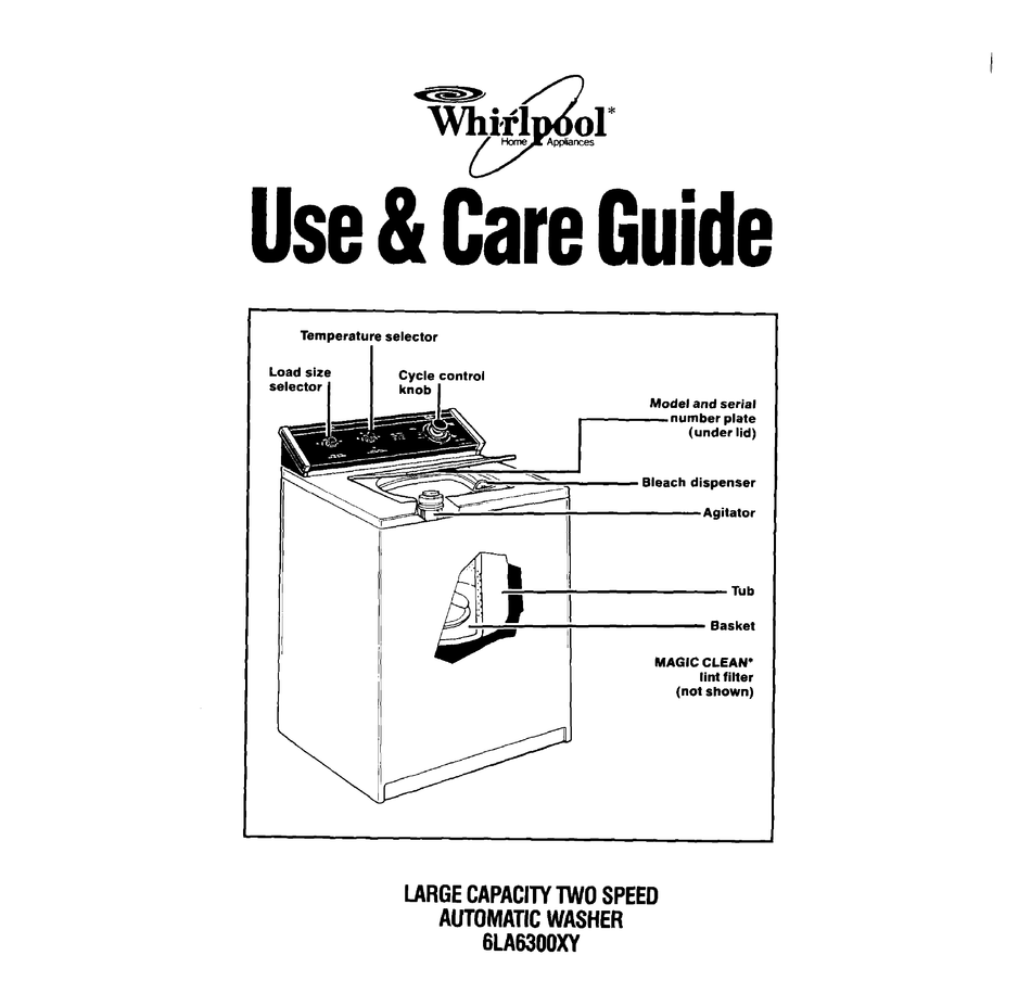 WHIRLPOOL 6LA6300XY USE & CARE MANUAL Pdf Download | ManualsLib