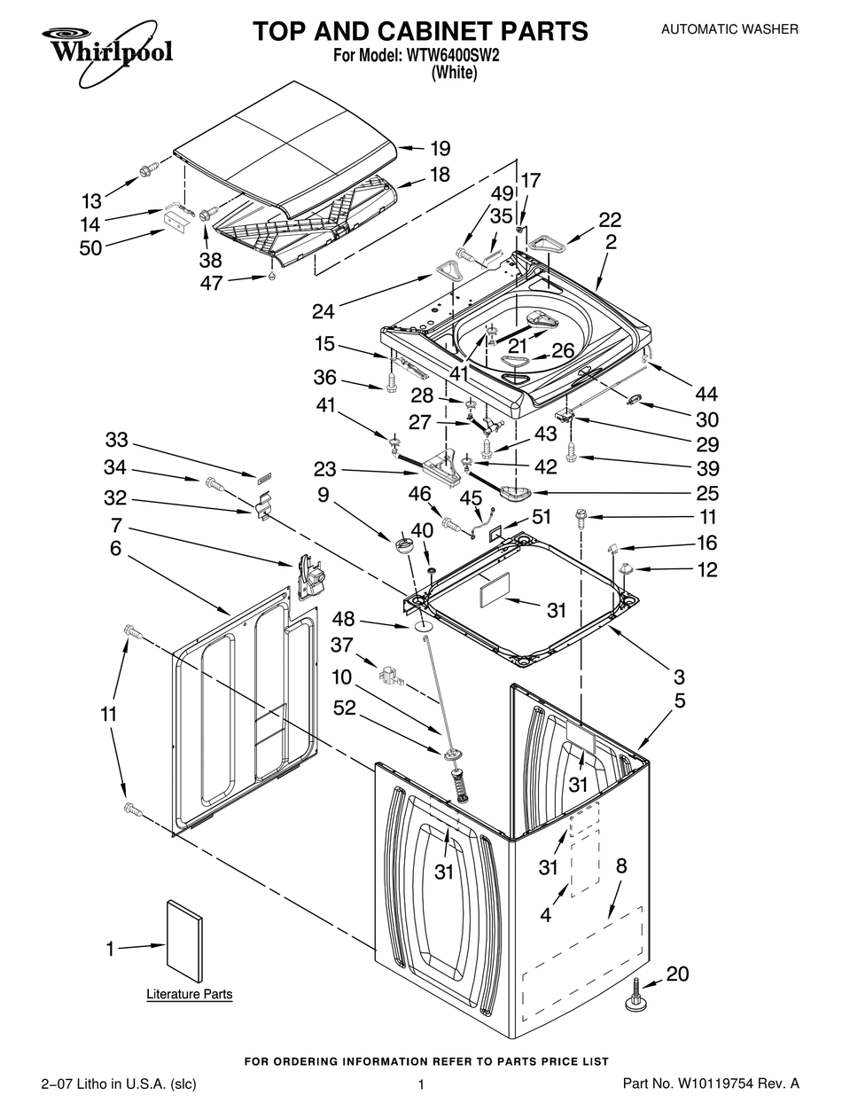 whirlpool cabrio wtw6400sw2