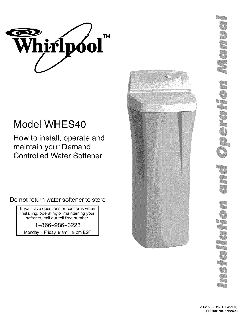 Whirlpool Whes40 Installation And Operation Manual Pdf Download Manualslib Whirlpool Whes40 Installation And Operation Manual Pdf Download Manualslib