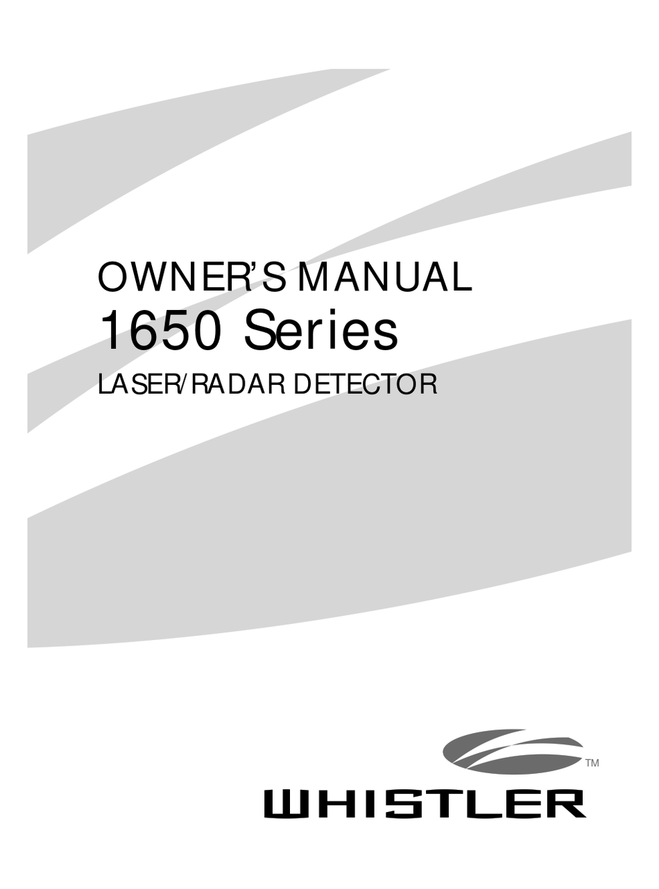 WHISTLER 1650 SERIES OWNER'S MANUAL Pdf Download | ManualsLib