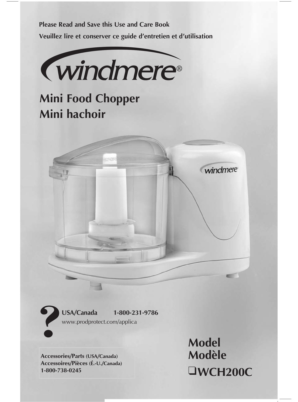White Westinghouse Mini Food Processor 2-6 Cups Model WMC200 With Manual