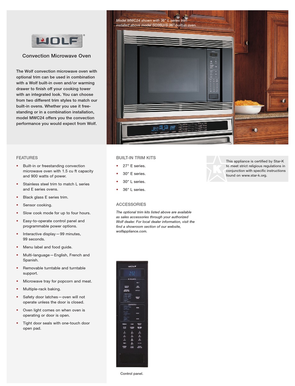 WOLF MICROWAVE OVEN SPECIFICATIONS Pdf Download ManualsLib