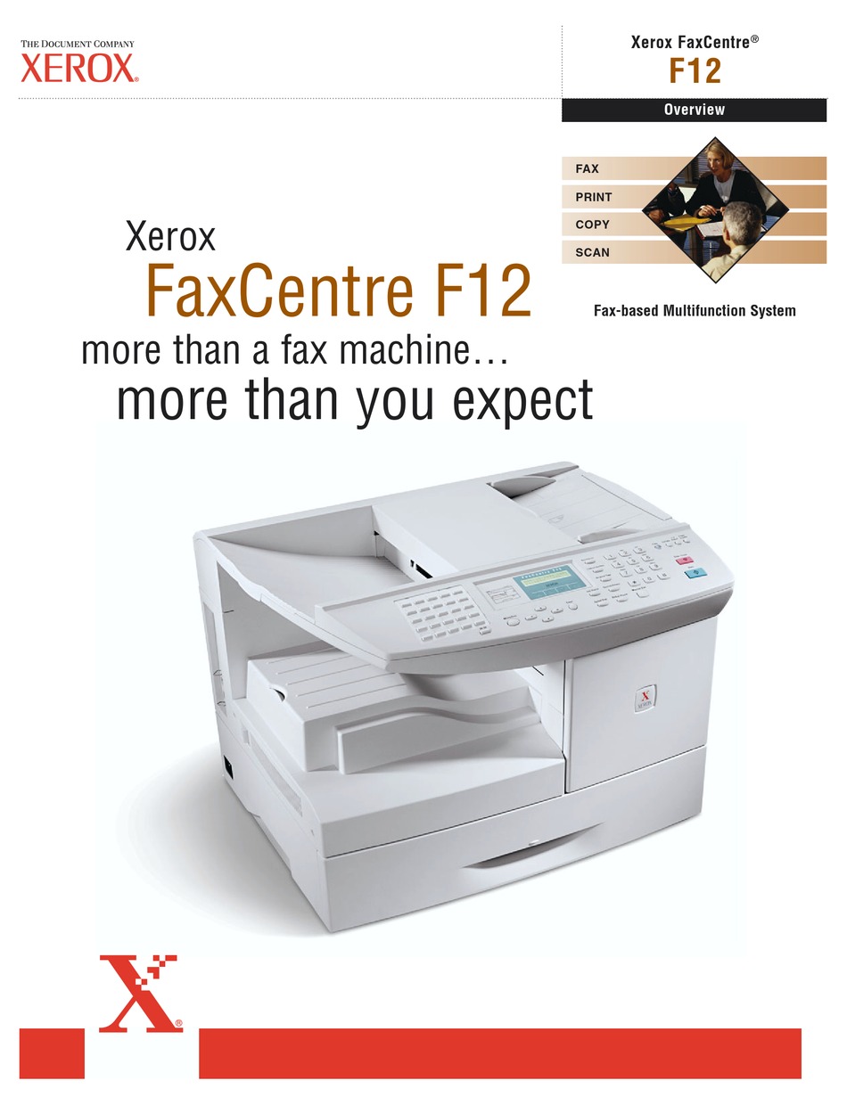 XEROX FAXCENTRE F12 BROCHURE & SPECS Pdf Download ManualsLib