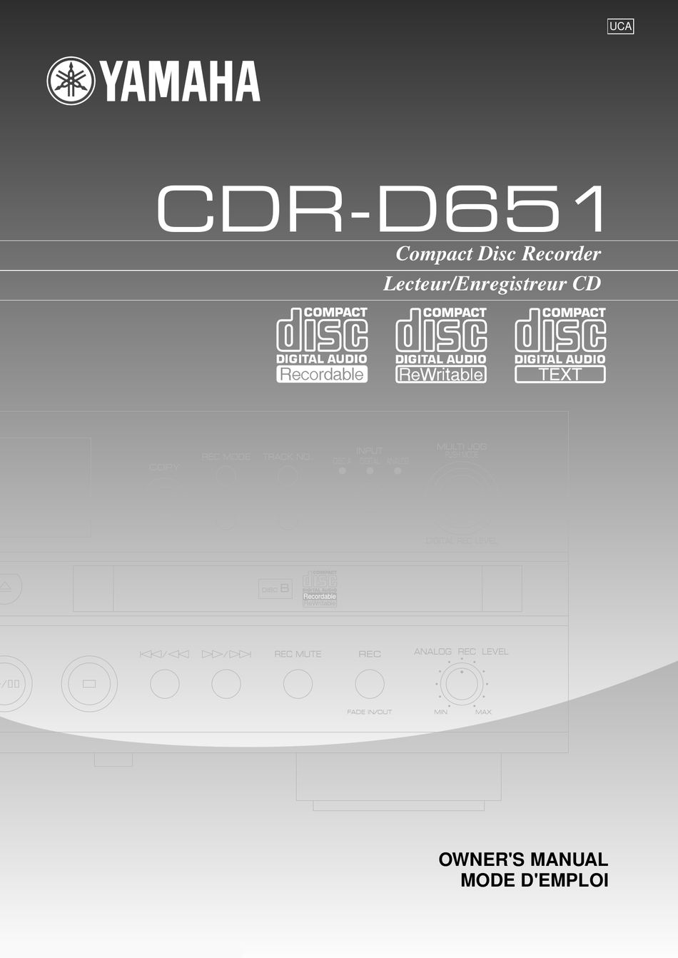 YAMAHA CDR-D651 OWNER'S MANUAL Pdf Download | ManualsLib