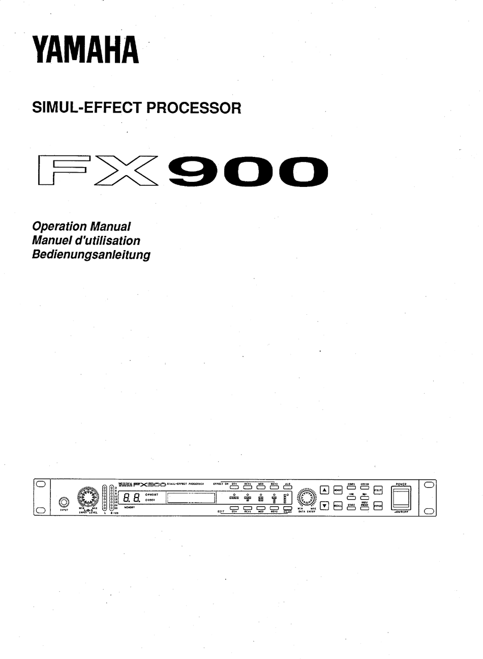 YAMAHA FX900 OPERATION MANUAL Pdf Download | ManualsLib