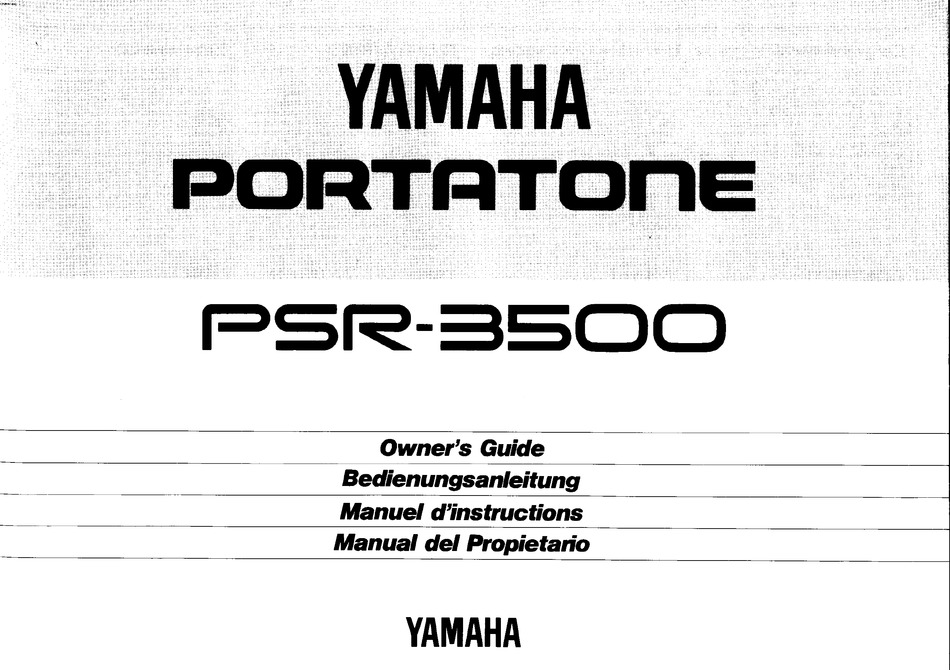 YAMAHA PORTATONE PSR-3500 OWNER'S MANUAL Pdf Download | ManualsLib