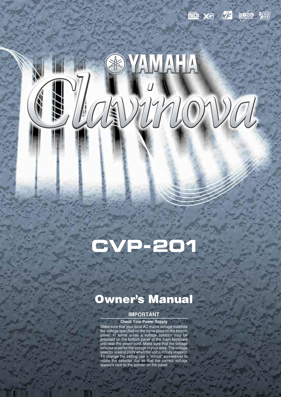 YAMAHA CLAVINOVA CVP-201 OWNER'S MANUAL Pdf Download | ManualsLib