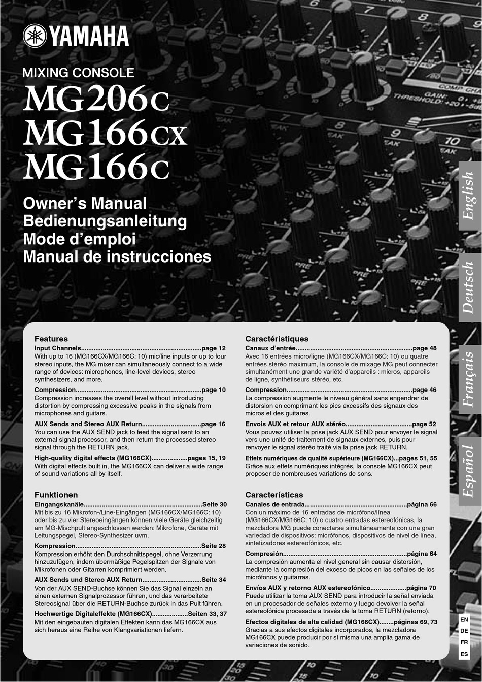 YAMAHA MG166C OWNER'S MANUAL Pdf Download | ManualsLib