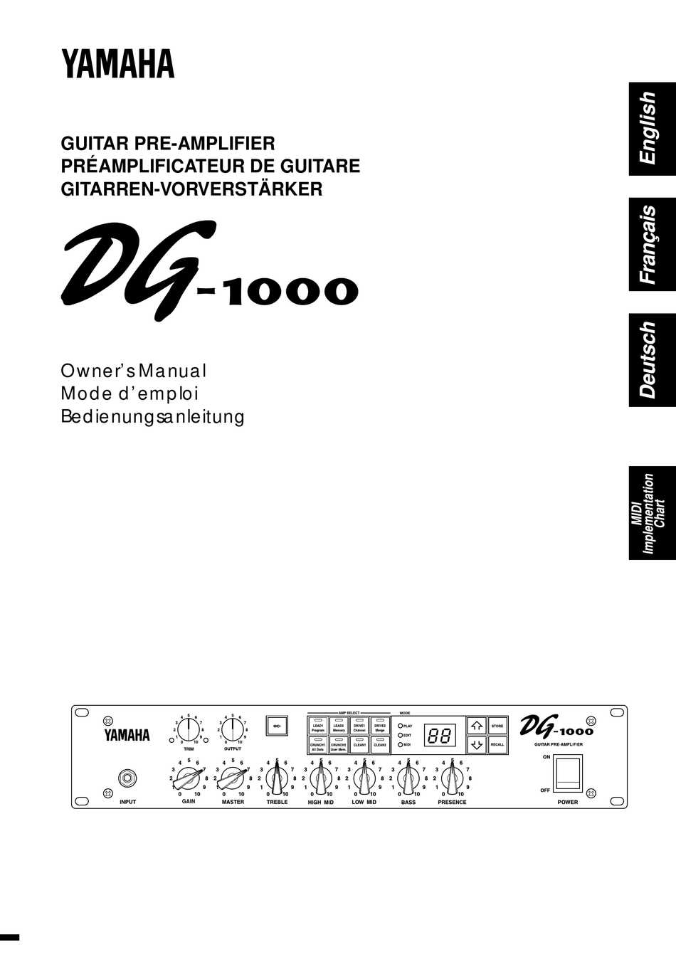 YAMAHA DG-1000 OWNER'S MANUAL Pdf Download | ManualsLib