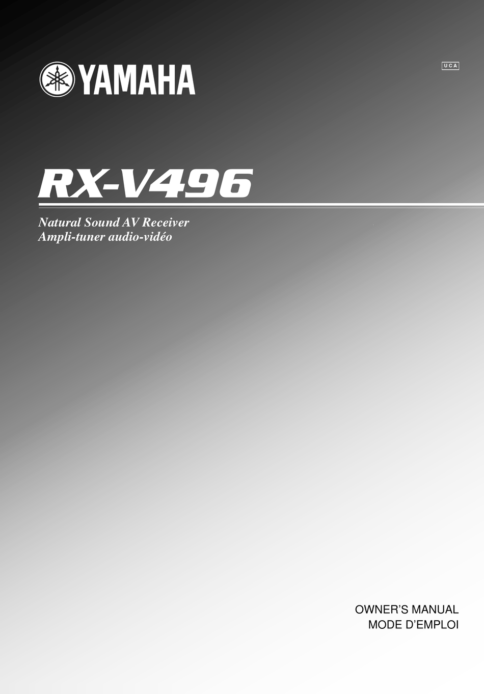YAMAHA RX-V496 OWNER'S MANUAL Pdf Download | ManualsLib