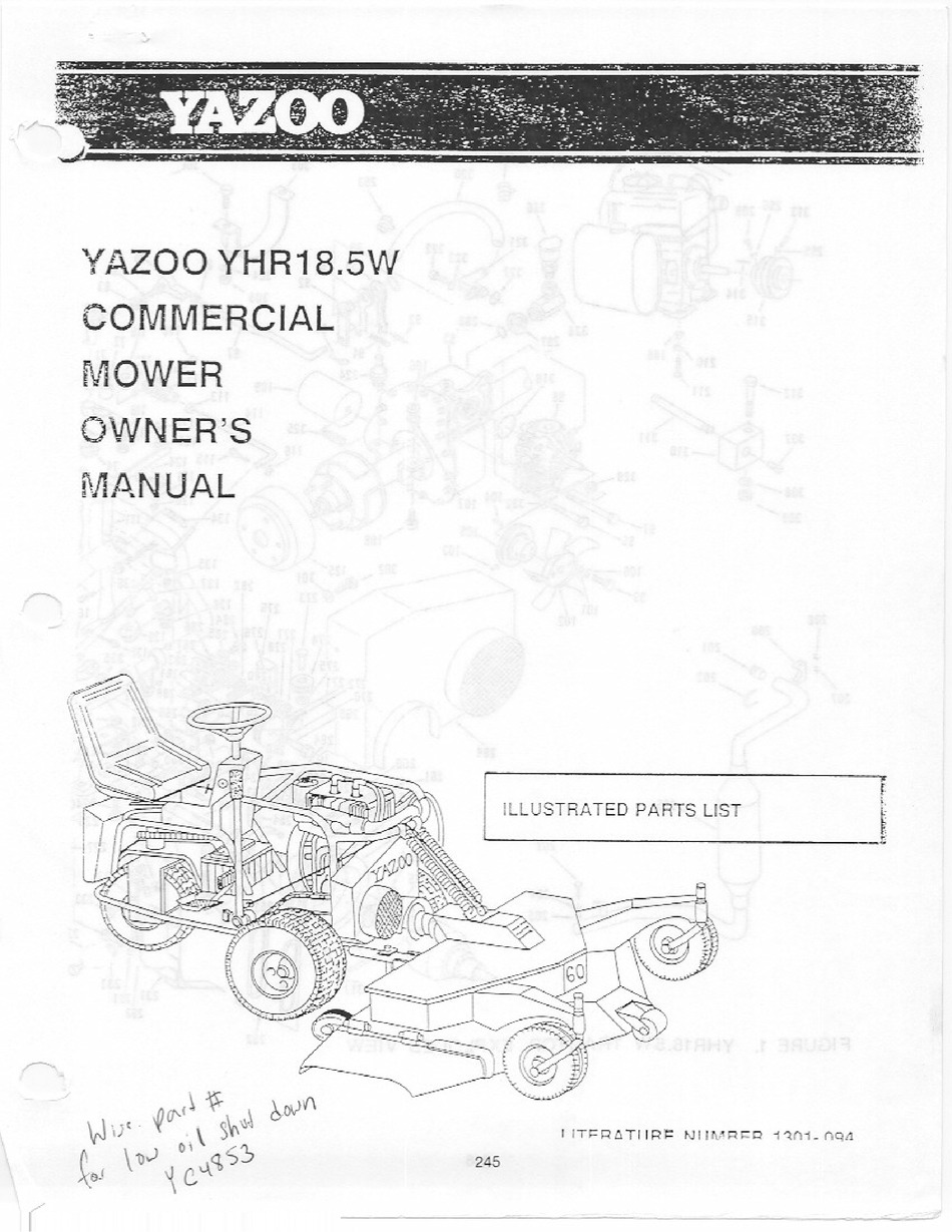 YAZOO YHR18.5W ILLUSTRATED PARTS LIST Pdf Download | ManualsLib