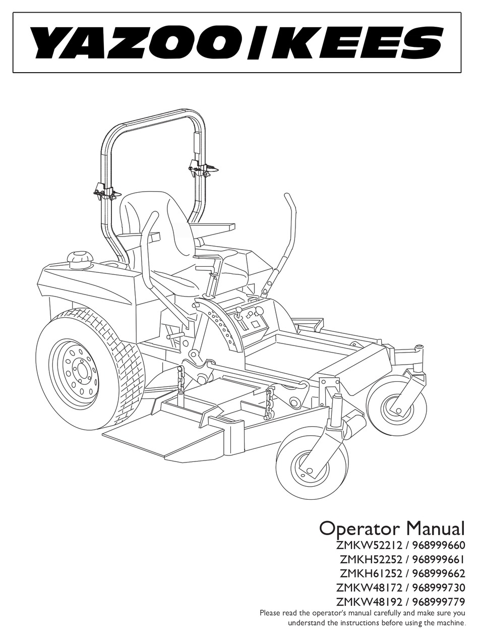 YAZOO KEES ZMKH52252 OPERATOR S MANUAL Pdf Download ManualsLib