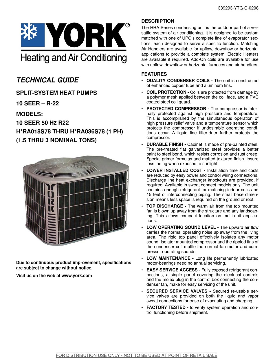 york r22 air conditioner