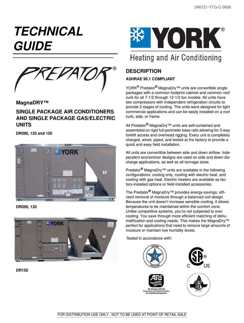 YORK PREDATOR MAGNADRY DR090 TECHNICAL MANUAL Pdf Download | ManualsLib