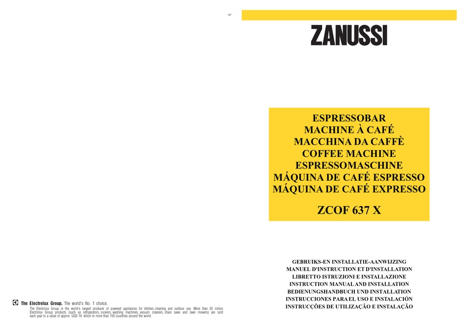 ZANUSSI ZCOF 637 X INSTRUCTION MANUAL AND INSTALLATION INSTRUCTIONS Pdf