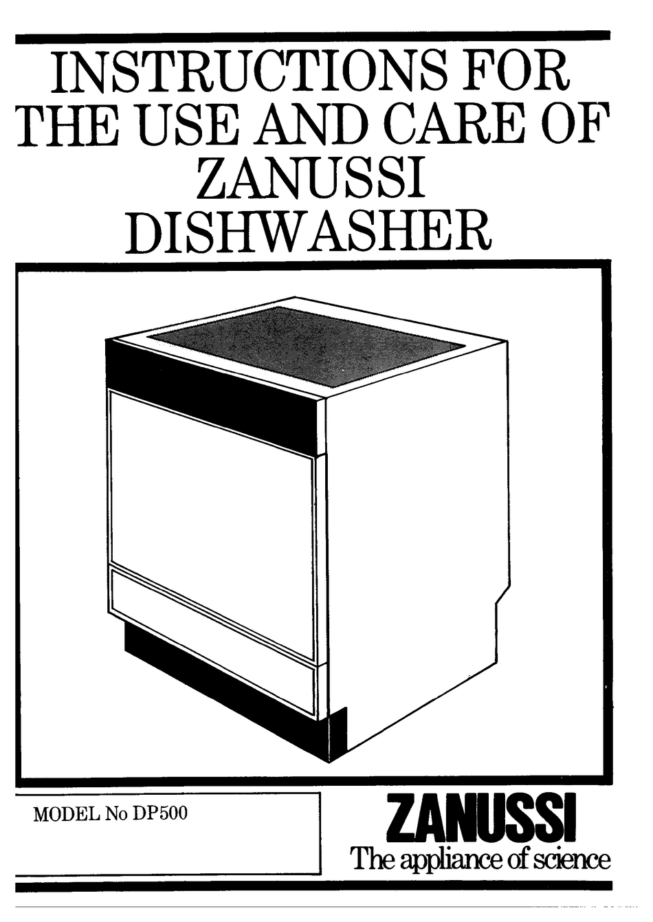 ZANUSSI DP500 USE AND CARE INSTRUCTIONS MANUAL Pdf Download ManualsLib