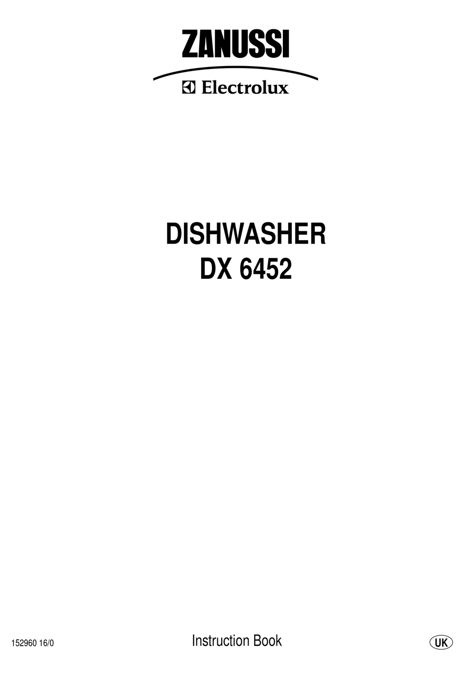 ZANUSSI ELECTROLUX DX 6452 INSTRUCTION BOOK Pdf Download ManualsLib