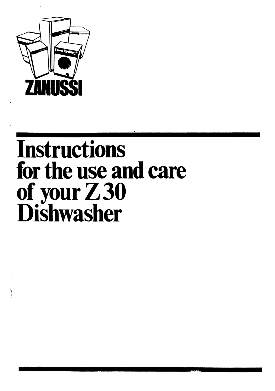 ZANUSSI Z 30 INSTRUCTIONS FOR USE AND CARE MANUAL Pdf Download ManualsLib