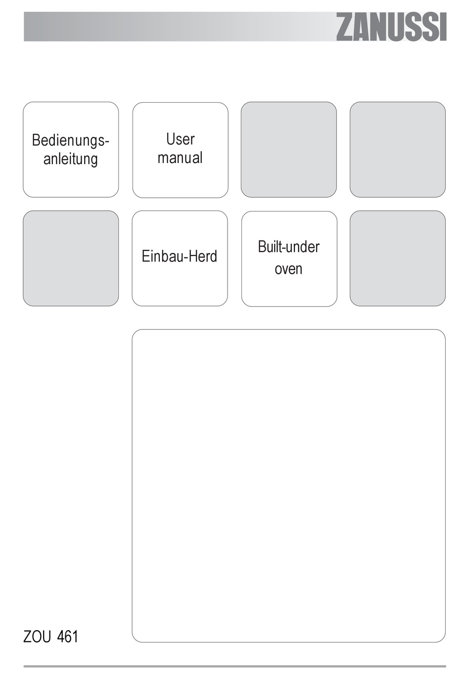 Zanussi Zou 461 User Manual Pdf Download Manualslib