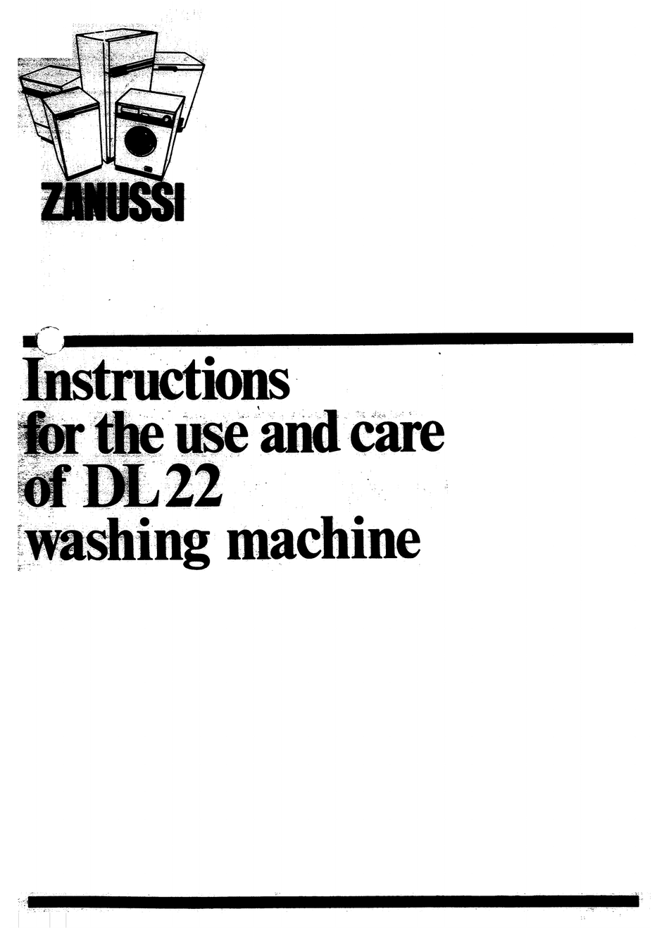 ZANUSSI DL 22 USE AND CARE MANUAL Pdf Download ManualsLib