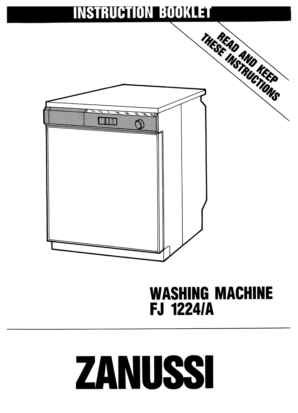 ZANUSSI FJ1224/A INSTRUCTION BOOKLET Pdf Download ManualsLib