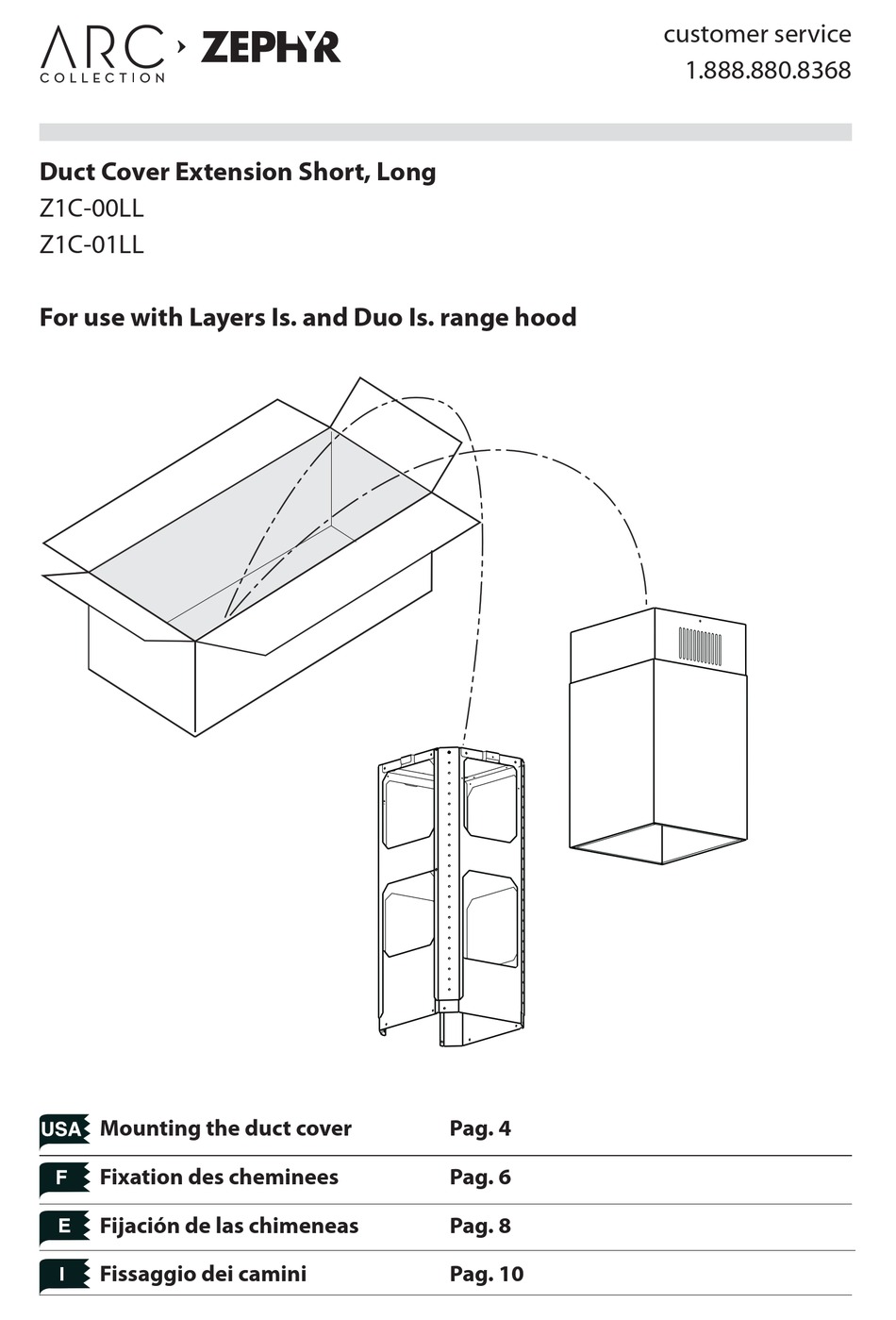 ZEPHYR DUCT COVER EXTENSION Z1C00LL INSTALLATION INSTRUCTIONS MANUAL Pdf Download ManualsLib