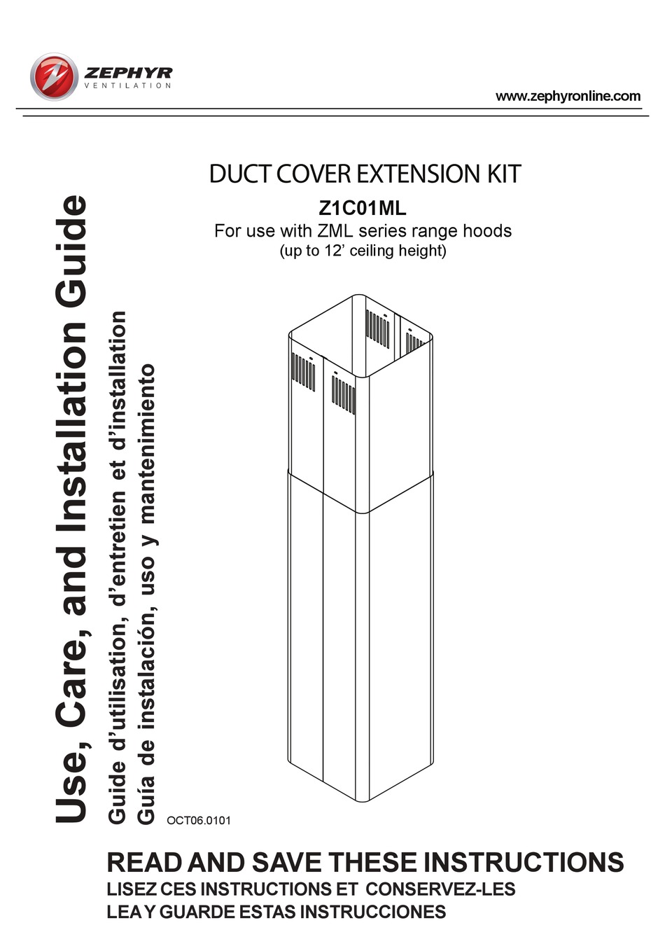 ZEPHYR Z1C01ML USE, CARE AND INSTALLATION MANUAL Pdf Download ManualsLib