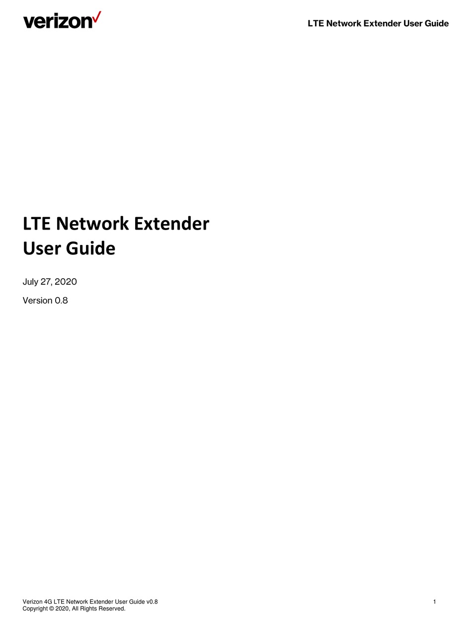 VERIZON LTE NETWORK EXTENDER USER MANUAL Pdf Download | ManualsLib