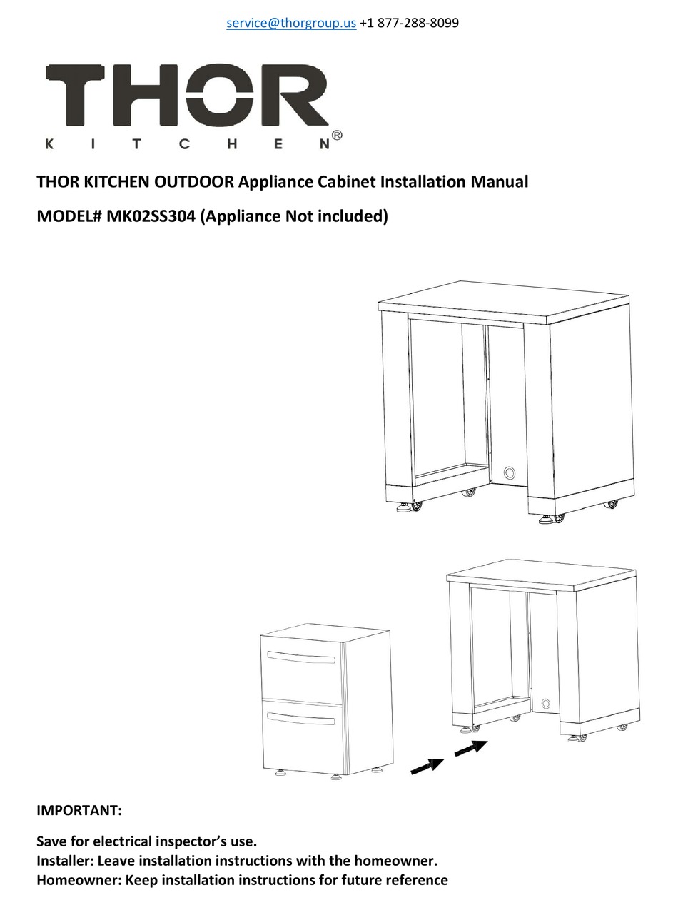 THOR KITCHEN MK02SS304 INSTALLATION MANUAL Pdf Download ManualsLib