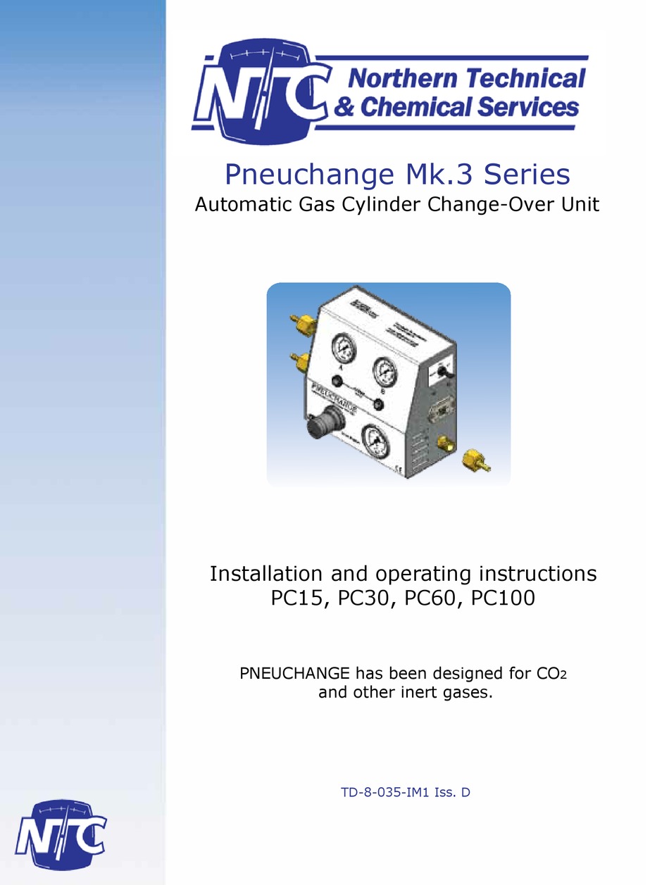 NTC PNEUCHANGE MK.3 SERIES INSTALLATION AND OPERATING INSTRUCTIONS