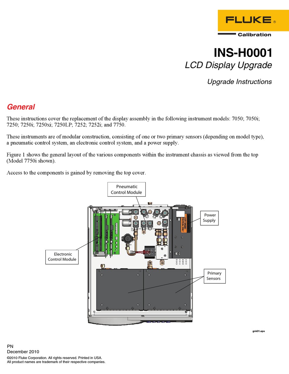 FLUKE CALIBRATION 7050 UPGRADE INSTRUCTIONS Pdf Download ManualsLib