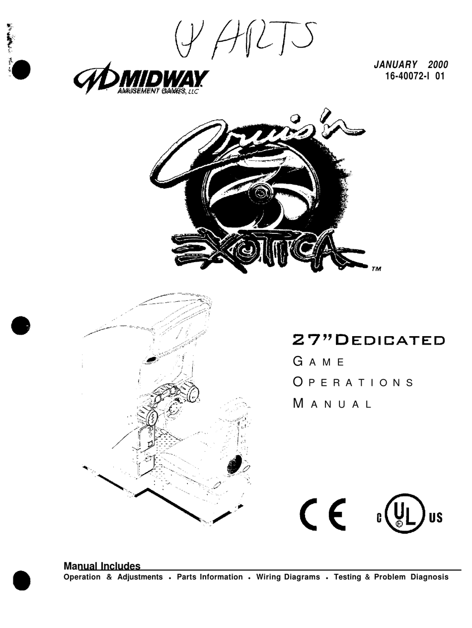 midway arcade manuals adjust volume