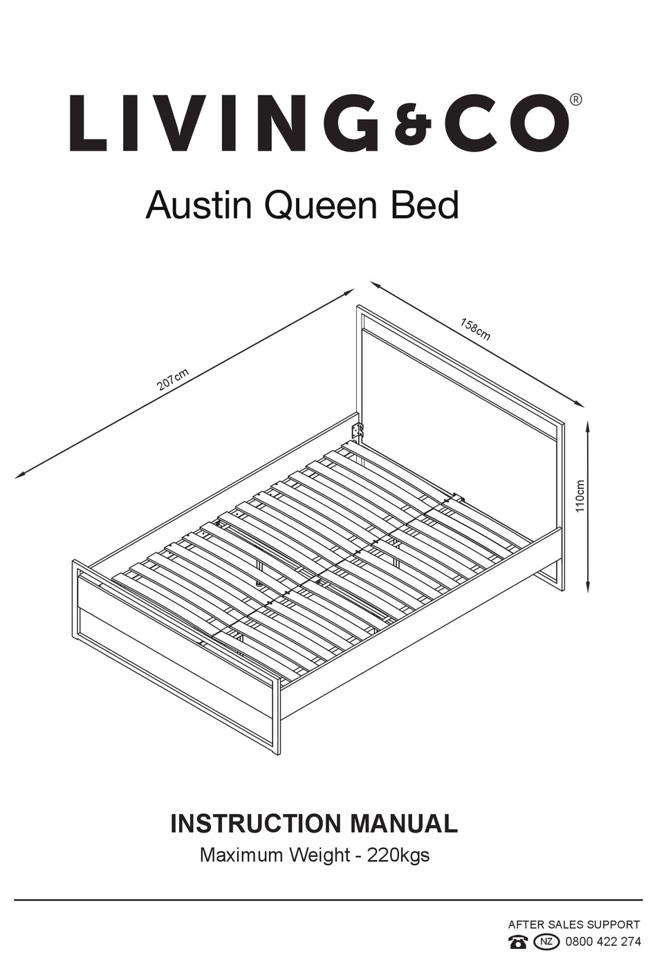 LIVING & CO AUSTIN QUEEN BED INSTRUCTION MANUAL Pdf Download ManualsLib