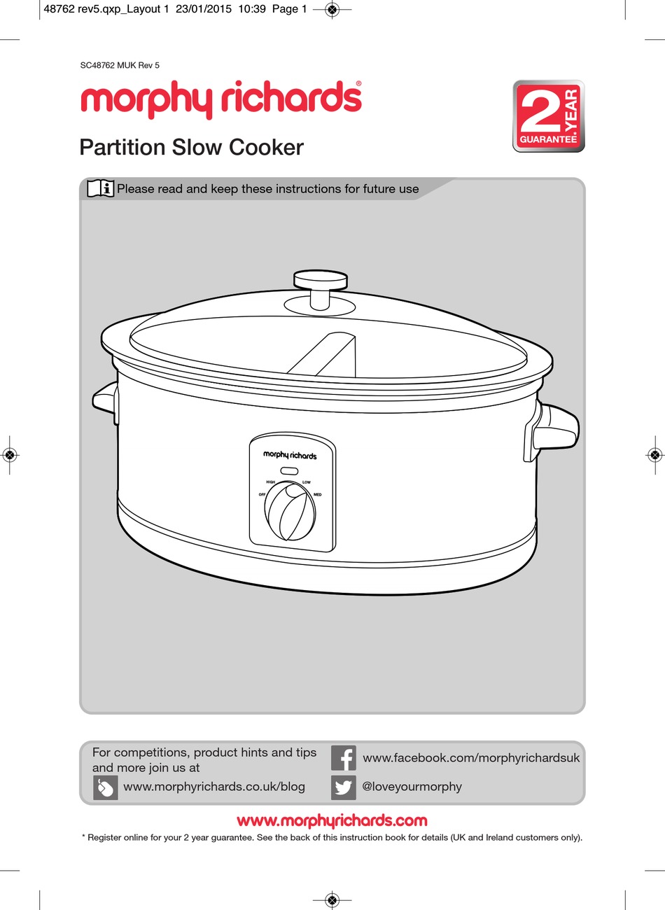 MORPHY RICHARDS 48762 MANUAL Pdf Download ManualsLib
