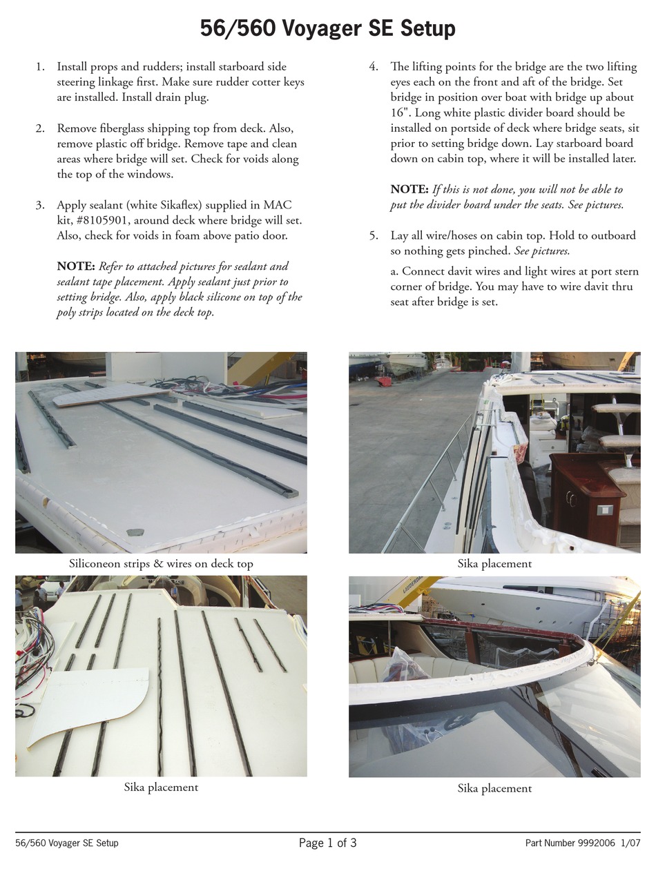 CARVER YACHTS 560 VOYAGER SE SETUP Pdf Download | ManualsLib