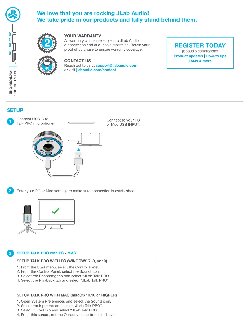 JLAB AUDIO TALK PRO MANUAL Pdf Download ManualsLib