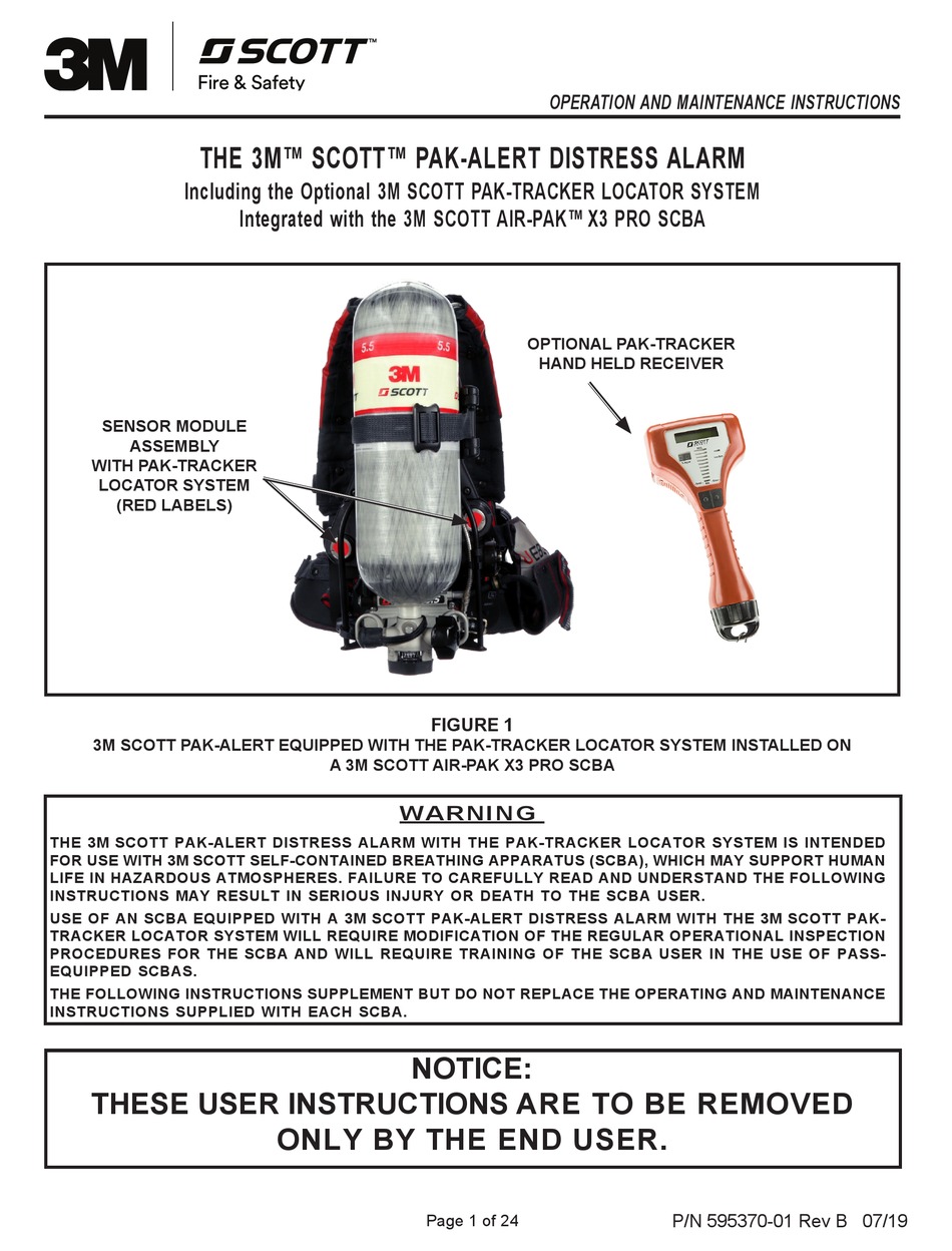 3M SCOTT PAKALERT OPERATION AND MAINTENANCE INSTRUCTIONS Pdf Download