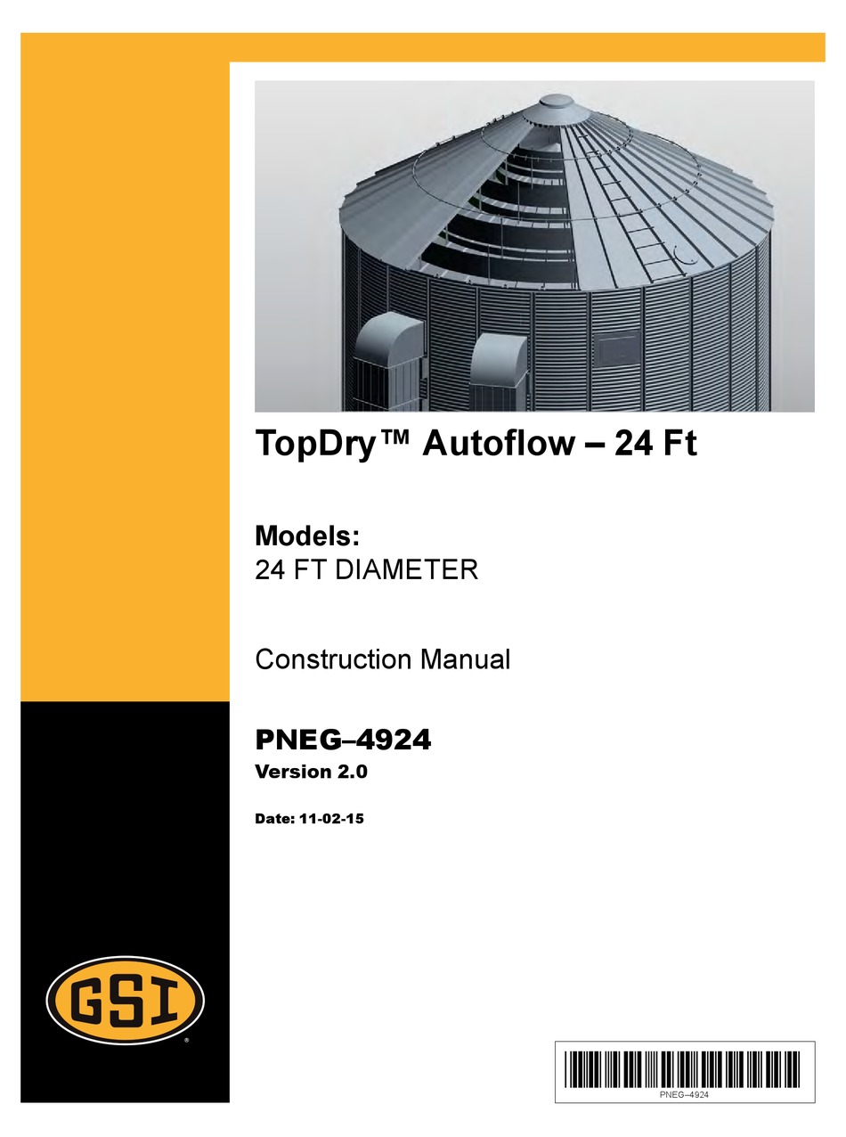 GSI TOPDRY AUTOFLOW 24 FT CONSTRUCTION MANUAL Pdf Download ManualsLib