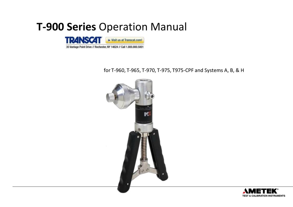 AMETEK T900 SERIES OPERATION MANUAL Pdf Download ManualsLib
