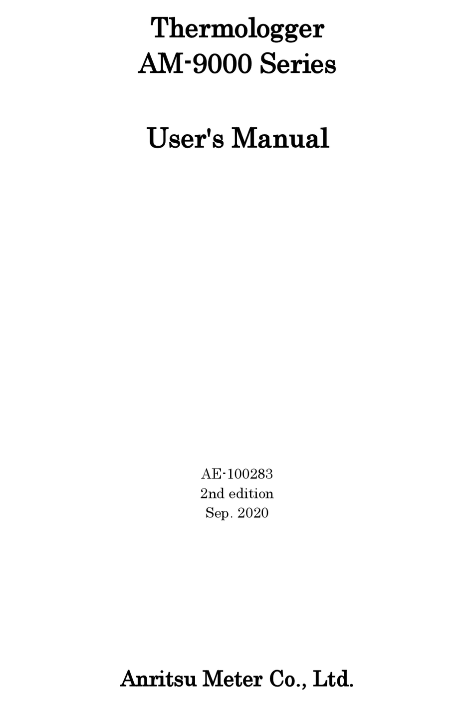ANRITSU AM-9000 SERIES USER MANUAL Pdf Download | ManualsLib