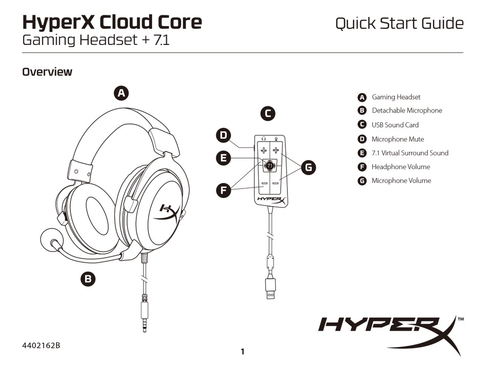 Hyperx Cloud Core Quick Start Manual Pdf Download Manualslib