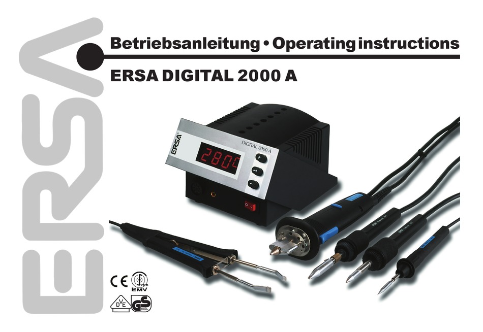 ERSA DIGITAL 2000 A OPERATING INSTRUCTIONS MANUAL Pdf Download | ManualsLib