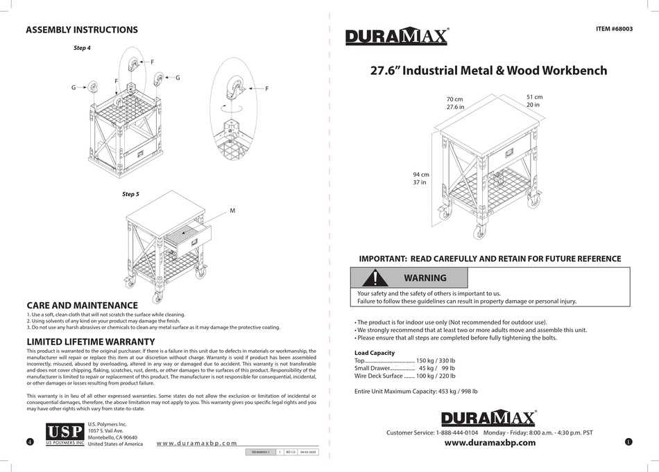 DURAMAX 68003 MANUAL Pdf Download ManualsLib