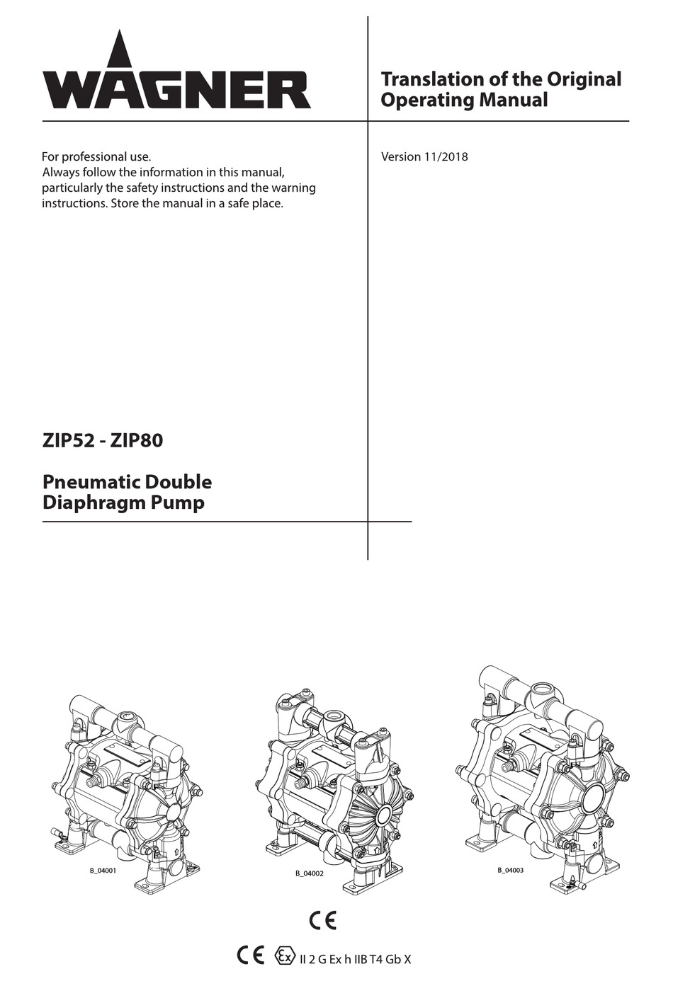 WAGNER ZIP52 TRANSLATION OF THE ORIGINAL OPERATING MANUAL Pdf Download