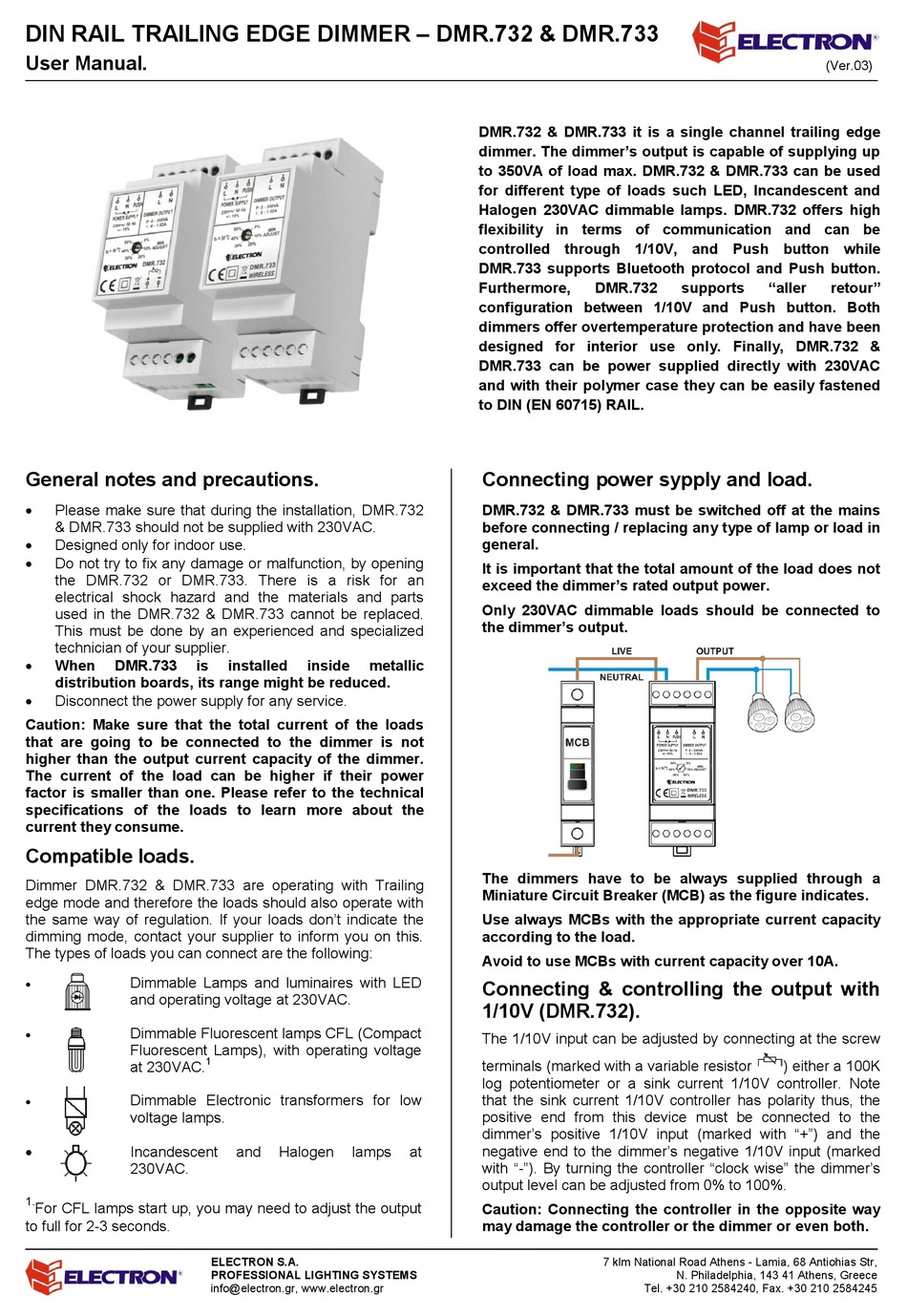 ELECTRON DMR.732 USER MANUAL Pdf Download ManualsLib
