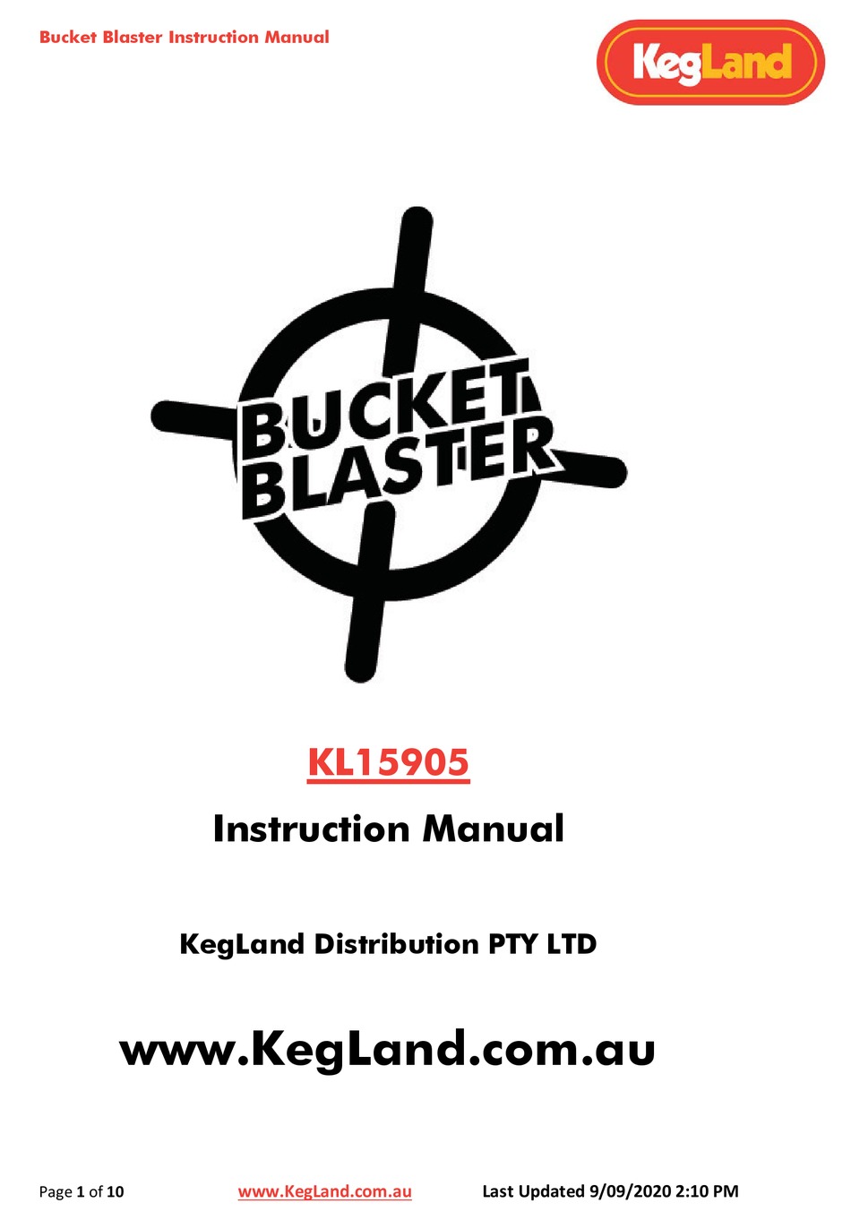 KEGLAND BUCKETBLASTER KL15905 INSTRUCTION MANUAL Pdf Download ManualsLib