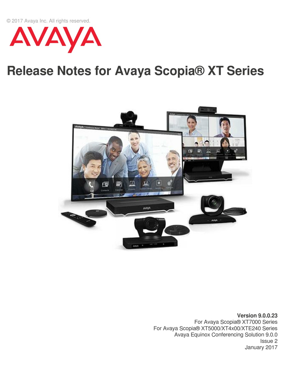 AVAYA SCOPIA XT SERIES RELEASE NOTES Pdf Download | ManualsLib