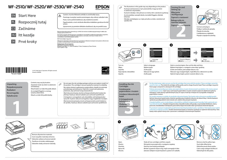 EPSON WF-2510 QUICK START MANUAL Pdf Download | ManualsLib